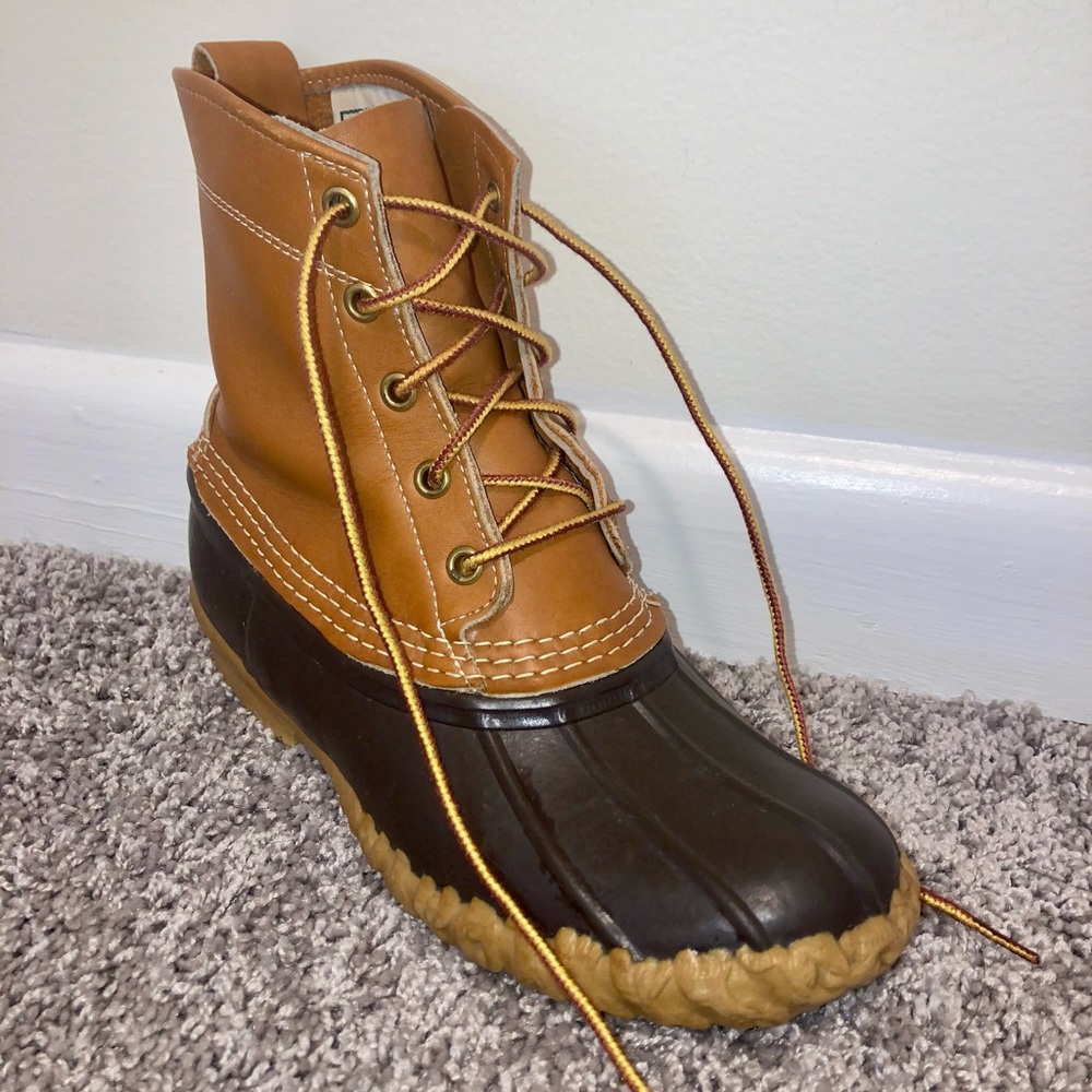 L.L. Bean Original Duck Boot Tan Brown Leather 7